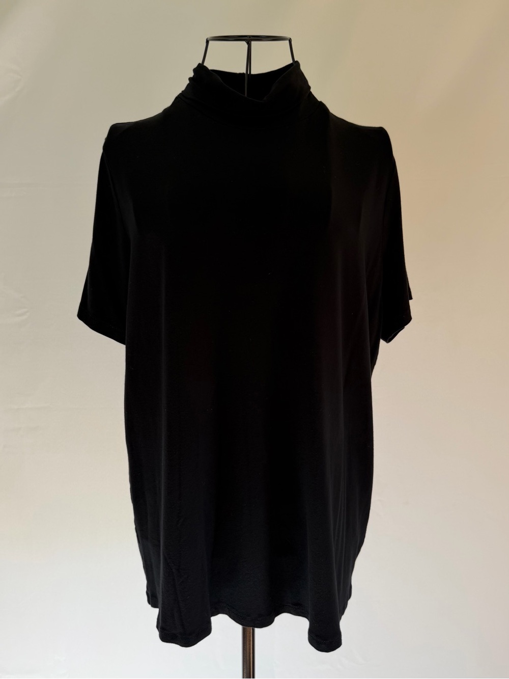 Ralph Lauren Black Short-Sleeve Mock Neck Tee